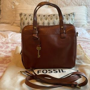 Womens fossil leather crossbody bag